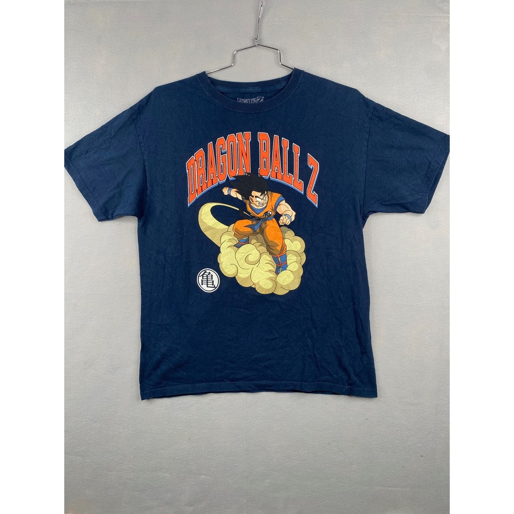 Dragon Ball Z Goku Flying Nimbus Graphic T-Shirt Navy Blue Mens Large Anime Tee